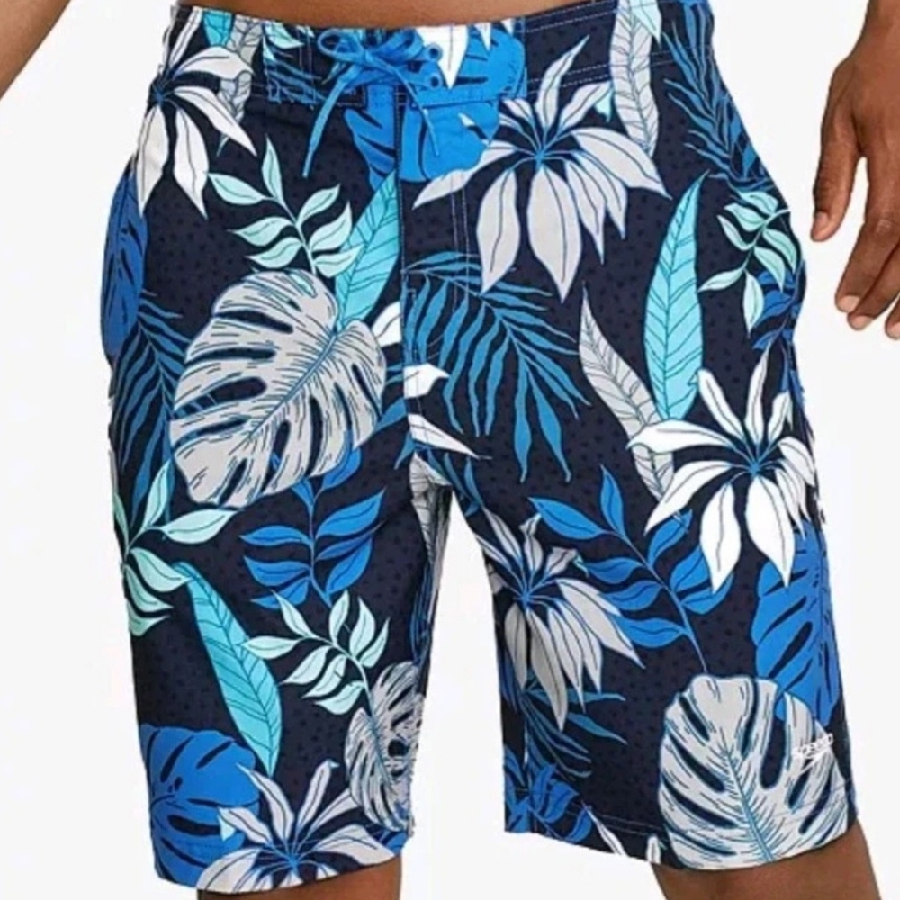 Speedo Men's 7" Tropical Floral Print Board Swim Shorts Multiple Sizes